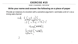 Understanding Side Channels in Software Security