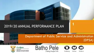 Annual Performance Plan Overview for Department of Public Service and Administration (DPSA) Oct 2018