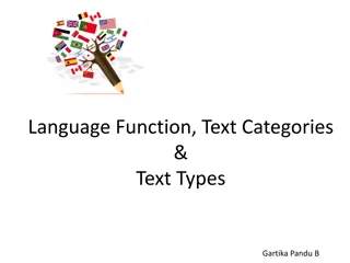 Language Functions, Categories, and Text Types