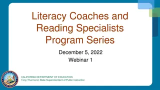 Literacy Coaches and Reading Specialists Program Overview