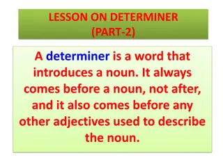 Understanding English Determiners: Part 2