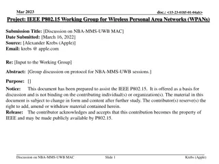 Discussion on NBA-MMS-UWB MAC in IEEE P802.15 Working Group