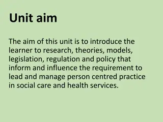 Person-Centred Practice in Social Care and Health Services