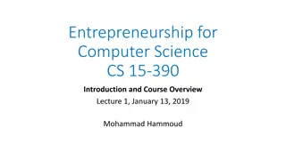 Introduction to Entrepreneurship for Computer Science Course