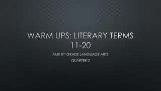 Literary Terms Challenge for 8th Grade Language Arts Students