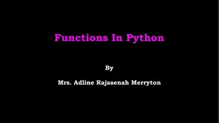 Functions in Python