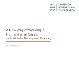 Innovative Approaches in Humanitarian Crises and Development Financing