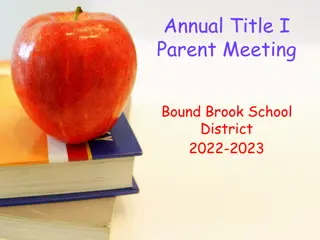 Annual Title I Parent Meeting - Bound Brook School District 2022-2023