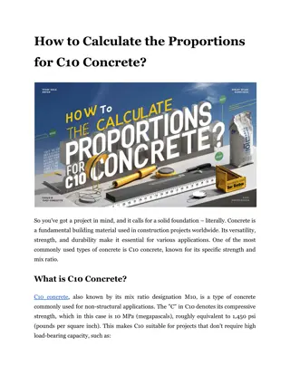 How to Calculate the Proportions for C10 Concrete?