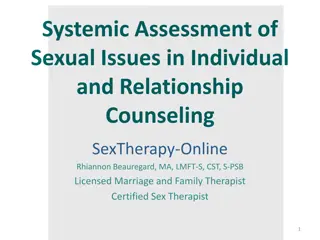 Systemic Assessment of Sexual Issues in Counseling and Sex Therapy