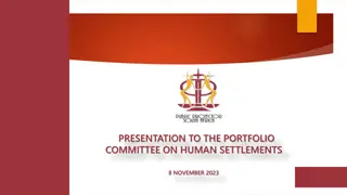 Overview of Complaints and Reports to the Portfolio Committee on Human Settlements - 8 November 2023