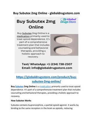 Buy Subutex 2mg Online - globaldrugsstore.com