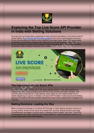 Exploring the Top Live Score API Provider in India With Betting Solutions