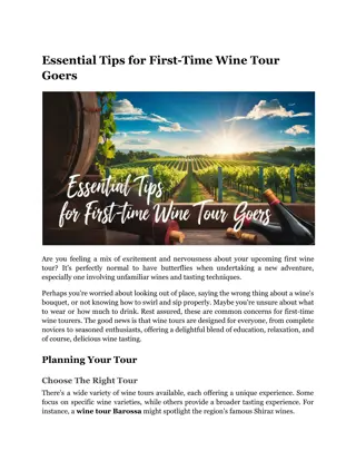 Essential Tips for First-Time Wine Tour Goers