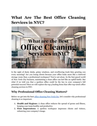 What Are The Best Office Cleaning Services in NYC?