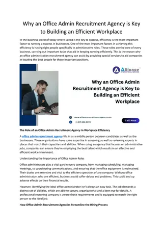 Why an Office Admin Recruitment Agency is Key to Building an Efficient Workplace