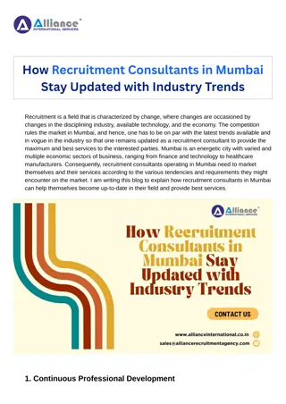 How Recruitment Consultants in Mumbai Stay Updated with Industry Trends