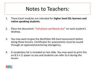 Microsoft Excel Module for ESL and Native Speakers