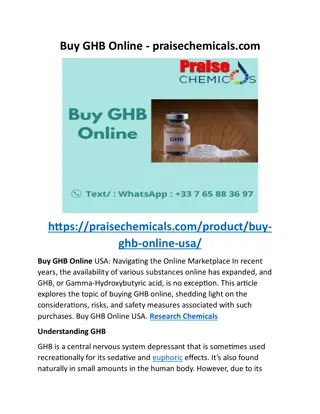 Buy GHB Online - praisechemicals.com