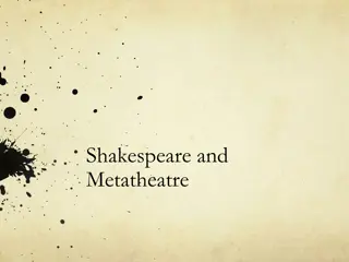 Shakespeare and Metatheatre: Exploring Elizabethan Theatre Anxiety