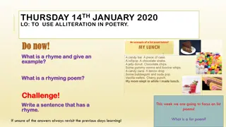 Exploring Poetry Techniques: Rhyme, Alliteration, and List Poems