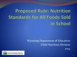 Nutrition Standards for School Food Sales