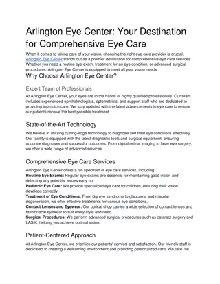 Arlington Eye Center_ Your Destination for Comprehensive Eye Care