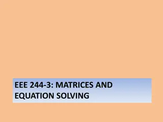 Matrices and Solving Equations in Electrical Engineering