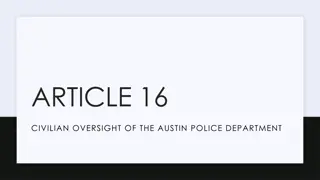 Enhancing Civilian Oversight of Austin Police Department