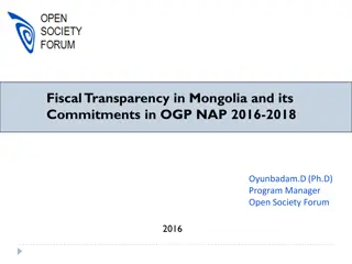 Fiscal Transparency in Mongolia: OGP NAP 2016-2018 Commitments