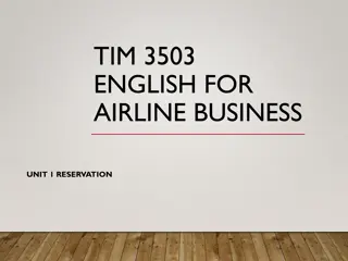 English for Airline Business: Reservation Vocabulary and Conversations