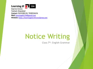 Mastering Notice Writing for Effective Communication in English Grammar