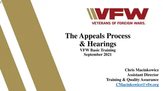 Veterans Benefits Appeals and Legacy Appeals Process