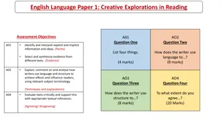 Creative Explorations in English Language Paper 1