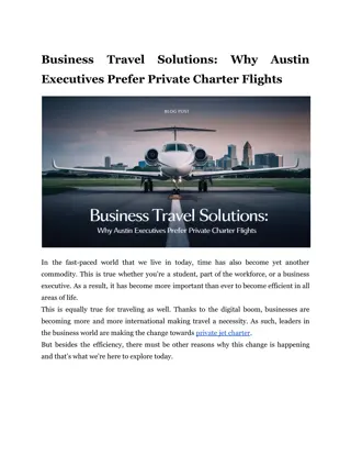 Business Travel Solutions: Why Austin Executives Prefer Private Charter Flights