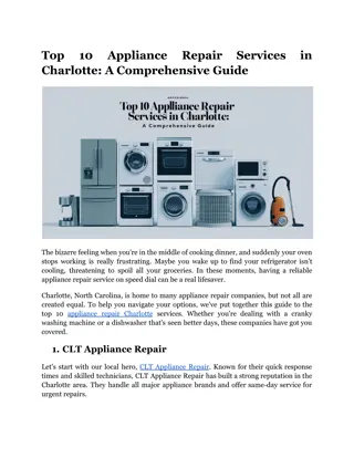 Top 10 Appliance Repair Services in Charlotte: A Comprehensive Guide