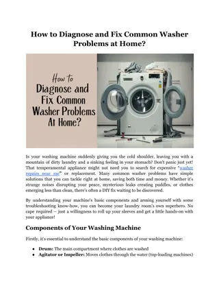 How to Diagnose and Fix Common Washer Problems at Home?