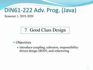 Class Design in Java Programming: Coupling, Cohesion, RDD, and Refactoring