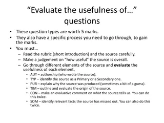 Evaluation of Source Usefulness through Multiple Criteria