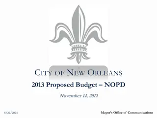 New Orleans Police Department 2013 Budget Overview