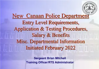 New Canaan Police Department Entry Level Requirements and Procedures