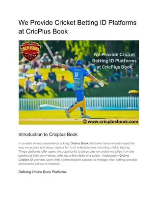 We Provide Cricket Betting ID Platforms at CricPlus Book