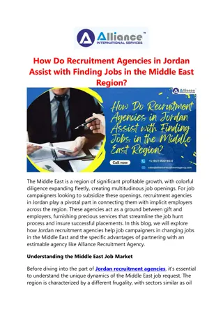 How Do Recruitment Agencies in Jordan Assist with Finding Jobs in Middle East