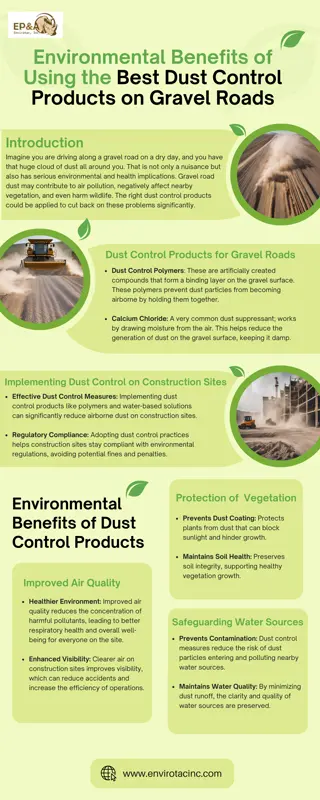 Environmental Benefits of Using the Best Dust Control Products on Gravel Roads