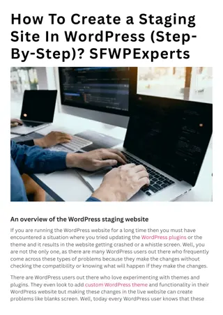 How To Create a Staging Site In WordPress (Step-By-Step) | SFWPExperts