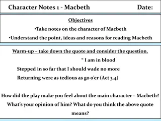 Analyzing the Character of Macbeth in Shakespeare's Tragedy