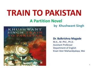 Khushwant Singh: Life and Works - Train to Pakistan Novel Summary