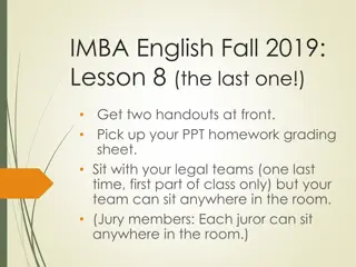 IMBA English Fall 2019: Lesson 8 Course Overview and Grading Details