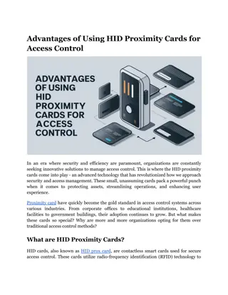 Advantages of Using HID Proximity Cards for Access Control