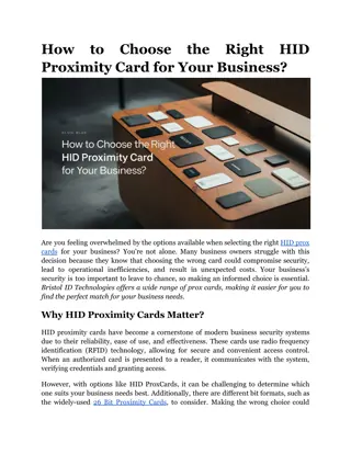 How to Choose the Right HID Proximity Card for Your Business?